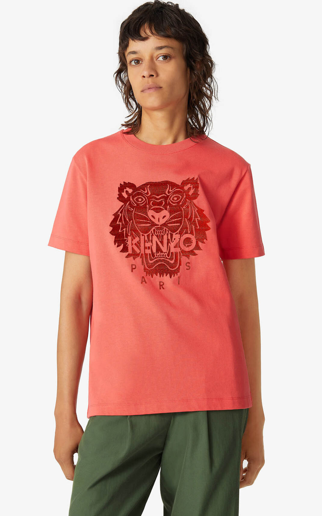 Kenzo Loose 虎 Tシャツ レディース 赤 - NTFREK940